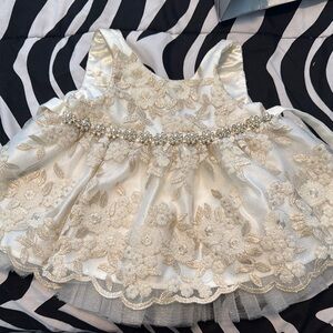 American Princess Ivory and Gold Dress